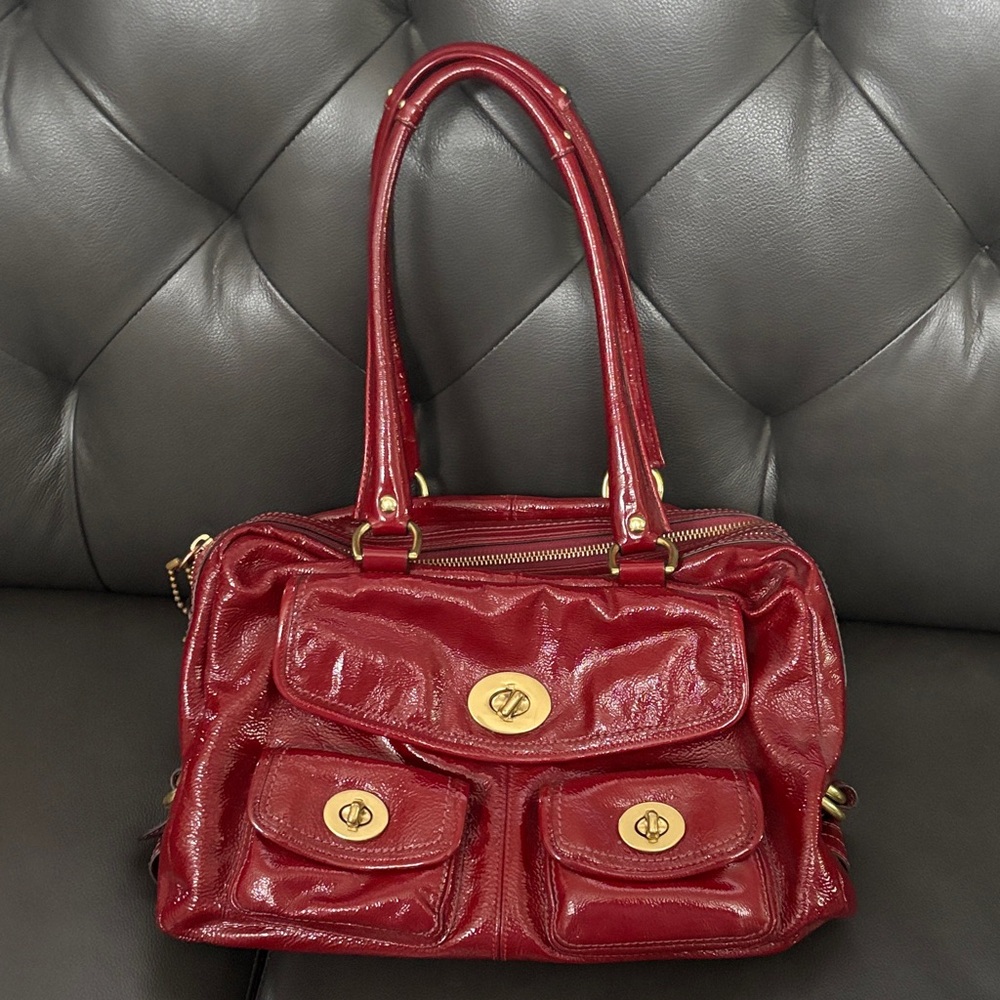 Coach VINTAGE LIMITED EDITION BLEEKER STREET Red Leather Shoulder Bag